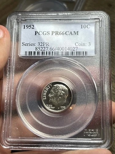 1952 Cameo Proof Roosevelt Dime PCGS PR66 CAM