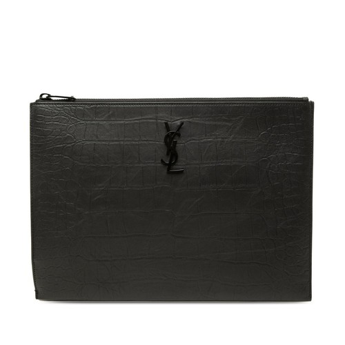 SAINT LAURENT YSL logo Embossed clutch bag, business bag 453249 Women Used
