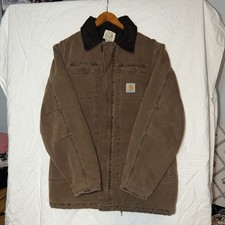 Vintage 90's Carhartt Duck Canvas Jacket Quilt Lined Made In USA M C26cht