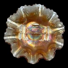 Dugan Brooklyn Bridge Marigold Carnival Glass Bowl - GREAT COLOR