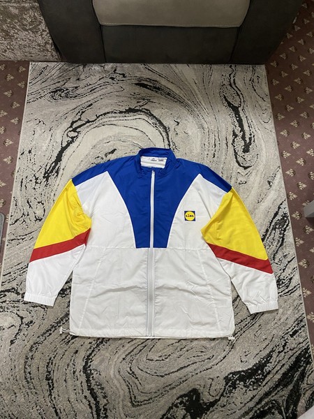 Top cortavientos Lidl Crivit Shell azul blanco amarillo nuevo con etiquetas talla grande para hombre’s