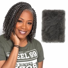1 Pack 50 Gram Afro Kinky Human Hair Extensions 10 Inch Gray Brown