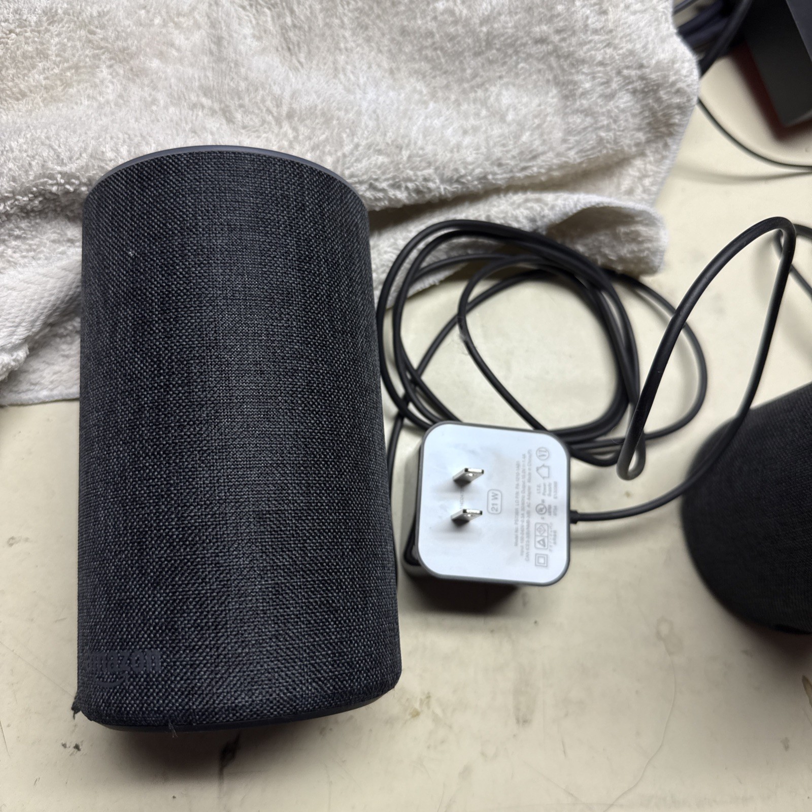 Amazon Echo 2nd Gen Smart Speaker Alexa Dolby Processing Charcoal Fabric