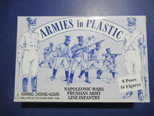 Armies in Plastic 5495 Napoleonic War Prussian Army Line Infantry in blue color