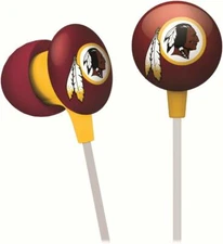NFL Washington Redskins iHip Noise-Isolating Earphones Officially licensed 