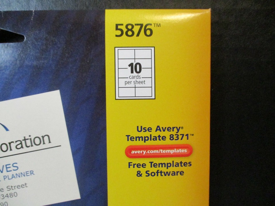 Avery Business Cards 5876 Ivory Two-Side Printable Clean Edge Business ...