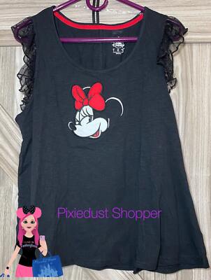 Disney Minnie Mouse Tank Top Shirt mit Spitze Flügelärmel XL