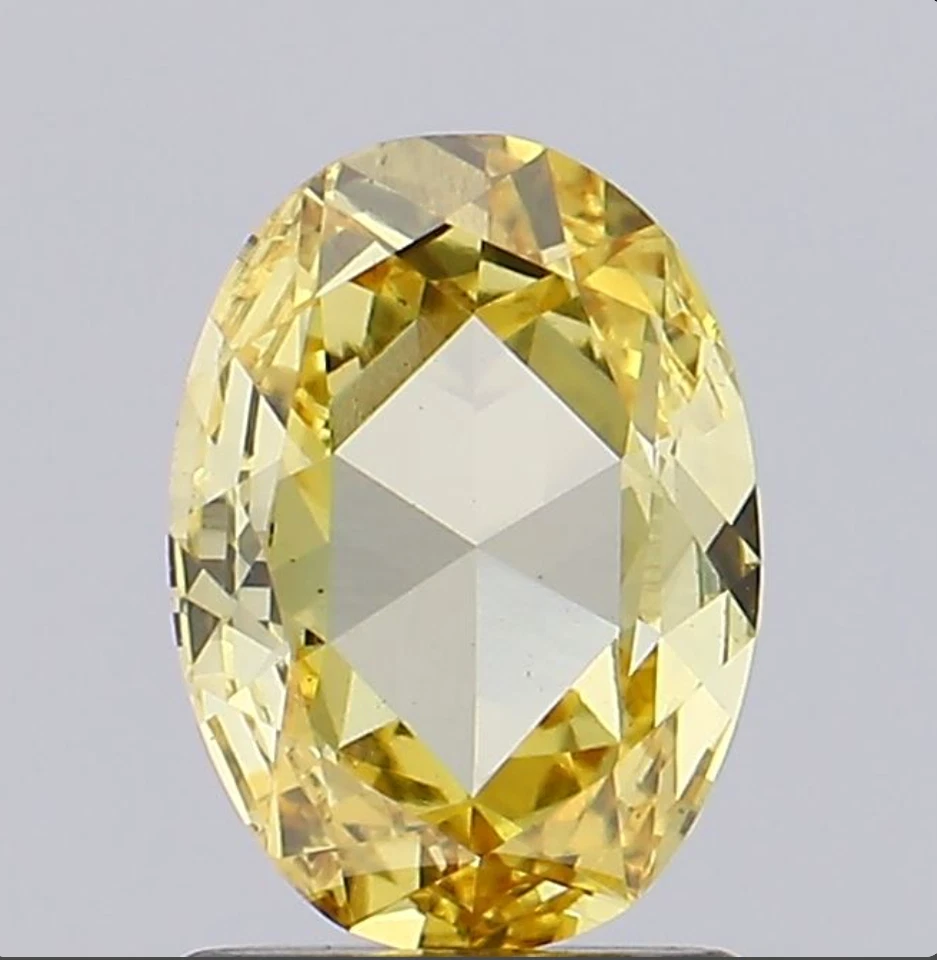 Yellow Rose Cut Oval Lab Grown Diamond For Engagement Ring - Image 4 of 4