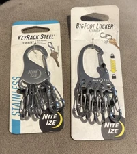 Nite Ize S-Biners Bigfoot Locker Key + BigFooot Stainless Steel Key Rack *2-Sets