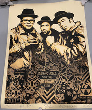 Shepard Fairey RUN DMC Raising Hell (Gold) Signed & Numbered Screen — OBEY GIANT