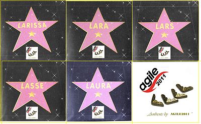 NAMENSSCHILD LARA LARISSA LARS LASSE LAURA Mousepad ''Walk of Fame'' mit Name 