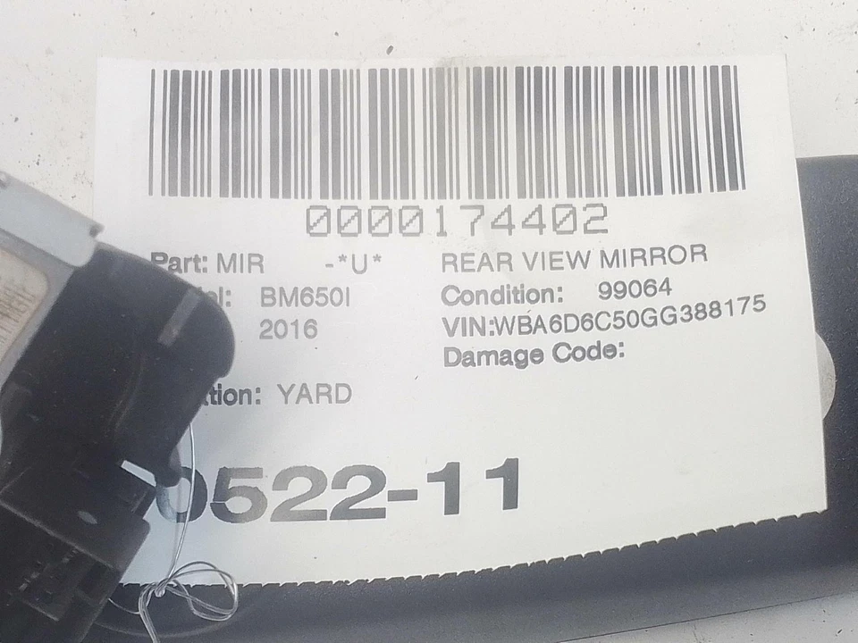 Espejo retrovisor interior BMW 650I F06 2016-2019 con atenuación automática OEM Foto 3 de 3