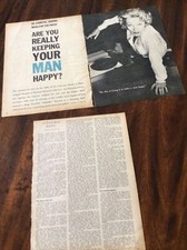 Marlene Dietrich Clippings Original Vintage Magazine Article Keep Your Man Happy