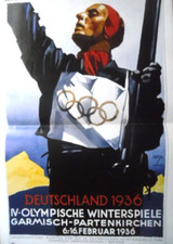 OLYMPIA IV. Winterspiele 1936 Garmisch ---  XXL-POSTER Zeitungszeugen # 17