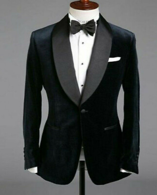 Herren Schwarz Rauchen Jacke Blazer Elegant Luxus Modisch Designer Partykleidung