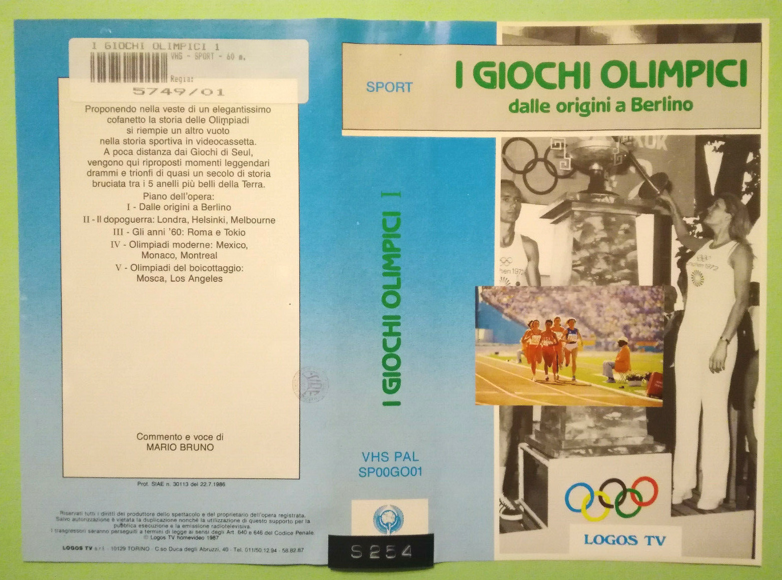 Solo Copertina Fascetta I Giochi Olimpici Dalle Origini A Berlino Per Vhs