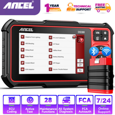 Ancel DS300 OBD2 Diagnosegerät Alle System Codeleser IMMO K-ey Coding 28+ Reset