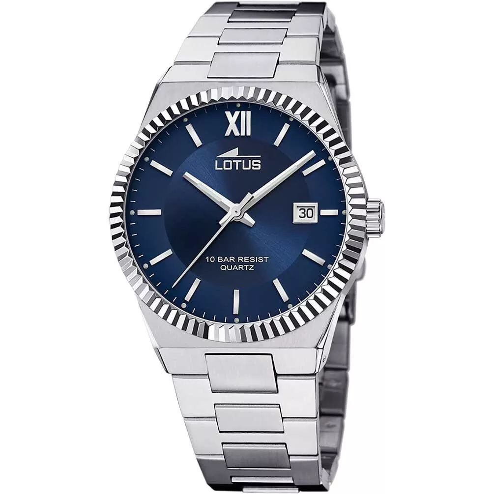 Reloj Mujer Acero Lotus Esfera Azul.