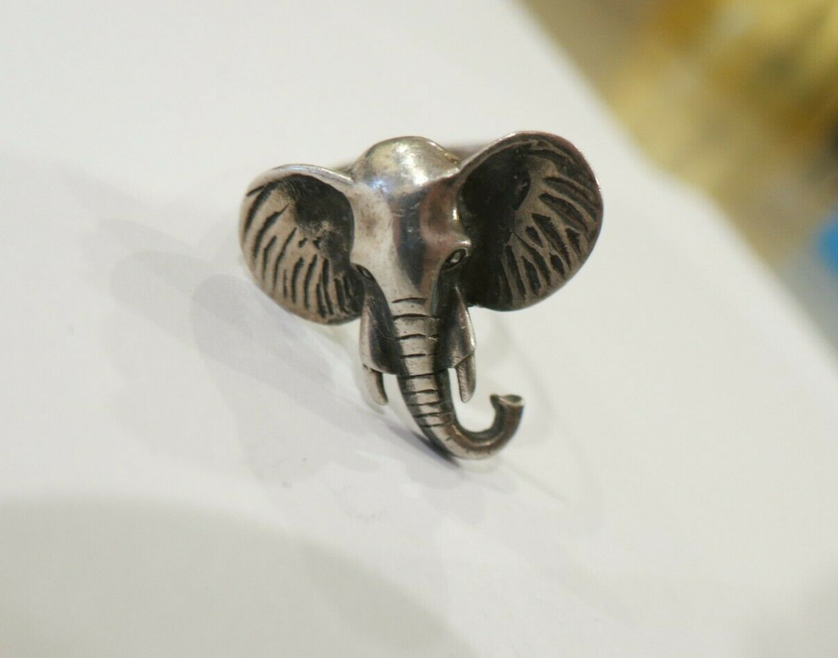 ARTISTIC SOLID ELEPHANT  RING 925 Sterling SILVER… - image 1