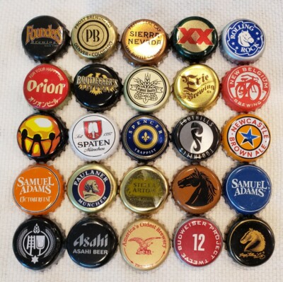 25 Unique Microbrew Beer Bottle Cap Top Lot - All Different - Some Rare HTF (4)