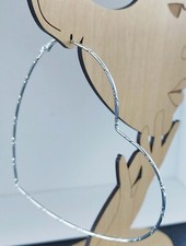 EXTRA LARGE 4 INCH THIN HEART HOOP EARRINGS SILVER AND GOLD TONE HOOPS