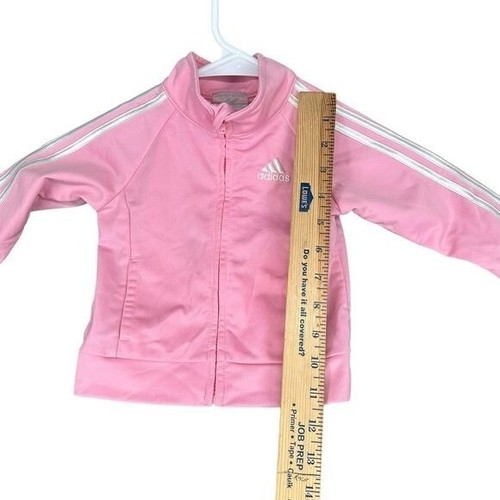 Adidas Girls Baby 9 Months Pink Track Suit Jacket Pants Active Sports Stripes - Picture 6 of 13