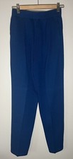 St John Collection Marie Gray Knit Pants Pockets Blue Sz 6 VTG High Waist
