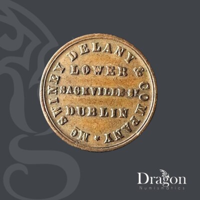 IRELAND   1853 1 Farthing - McSwiney Delaney and Company Dublin CIRCULATED 