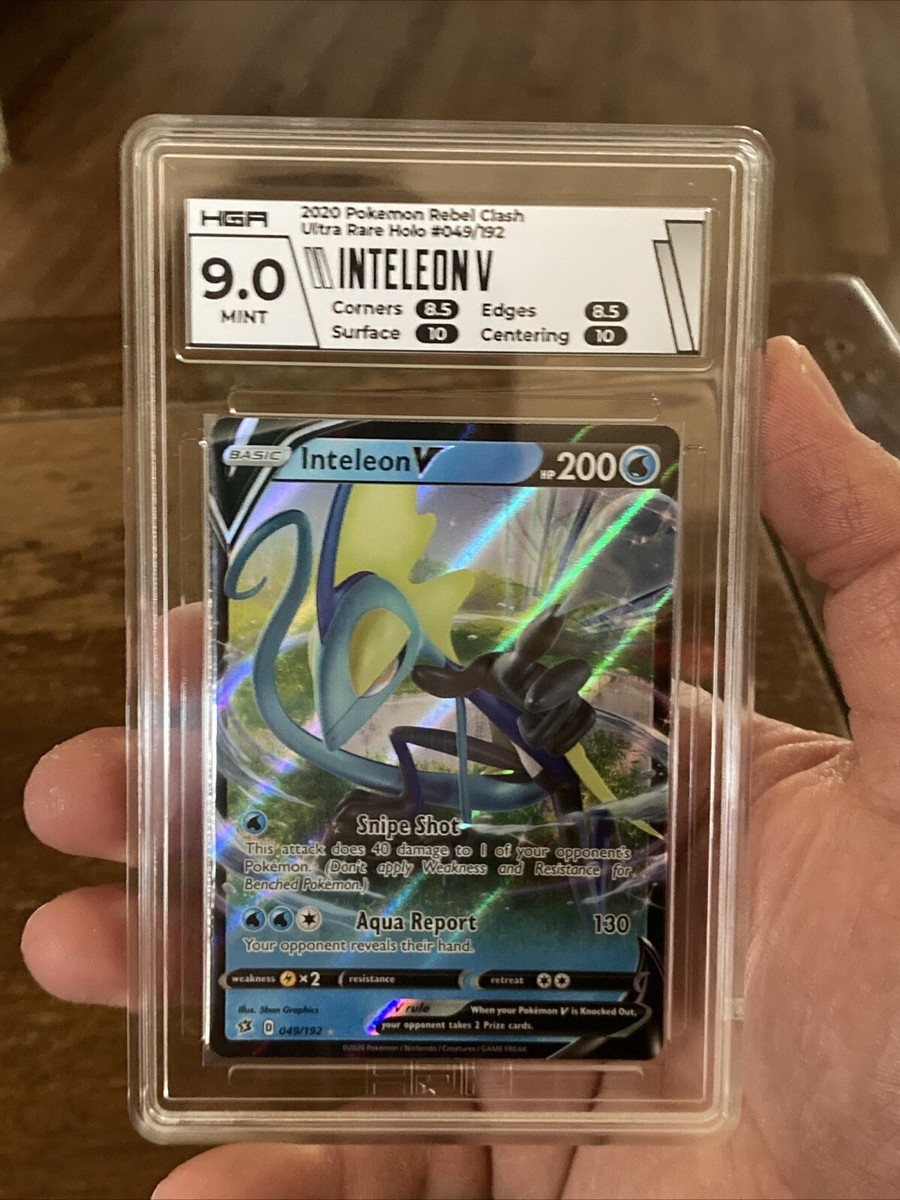 what pokemon set has 192 cards Inteleon V 049/192 - Rebel Clash - Ultra Rare Holo Pokemon Card Graded 9.0  HGA