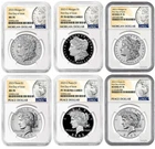 6 Coin Set - 2023 Morgan & Peace Dollars First Day of Issue NGC FDOI MS PF RP 70