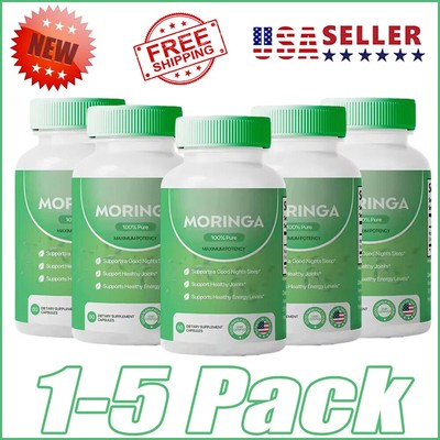 1~5 Pack Rosabella Moringa Powder Capsules, 800mg of Pure Nutrient, US Shipping