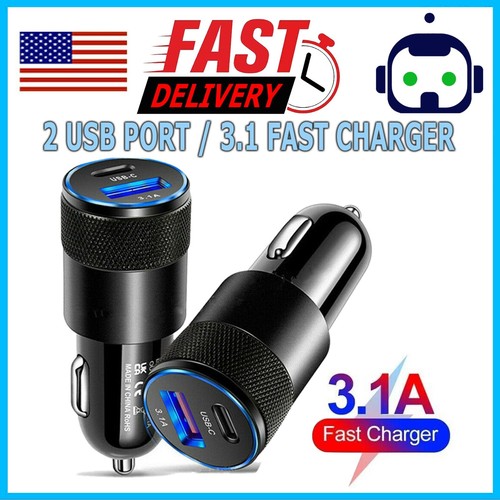 2 Port PD USBC Fast Charging Car Charger Adapter For iPhone 14 13 12 11 Samsung 9390759578709