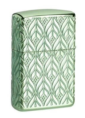 Zippo 49054, Chinese Dragon Deep Carved Armor High Polish Green