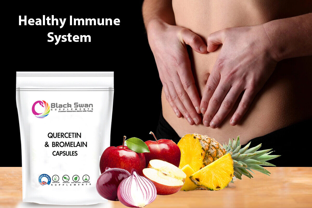 Quercetin & Bromelain 750mg Veg Capsules Immune System Swollen Joints