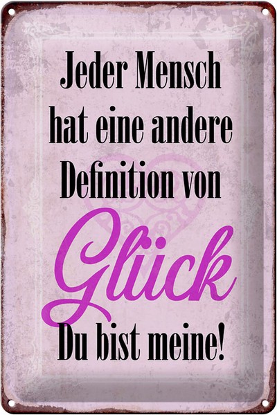 Blechschild Spruch 20X30 Cm GlüCk Du Bis Meine Geschenk Deko Schild Tin Sign-image