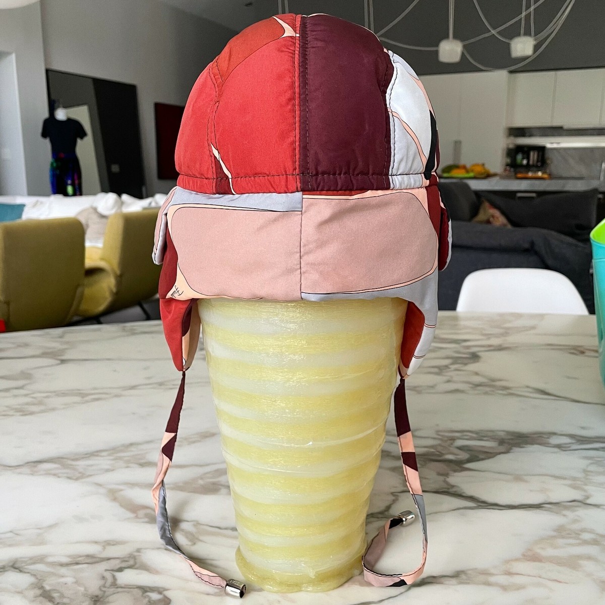 EMILIO PUCCI multicolored patterned trapper hat EMILIO PUCCI printed trapper hat size I Made in Italy | eBay main image 4
