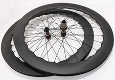 700C Road Bike Wave Carbon Wheelset Clincher Tubeless Disc Brake Wheels 24 Holes