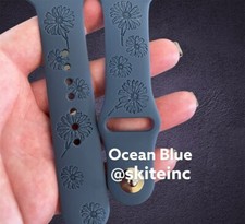 Flower Art Daisies Custom Personalized Laser Engraved Apple Watch Band