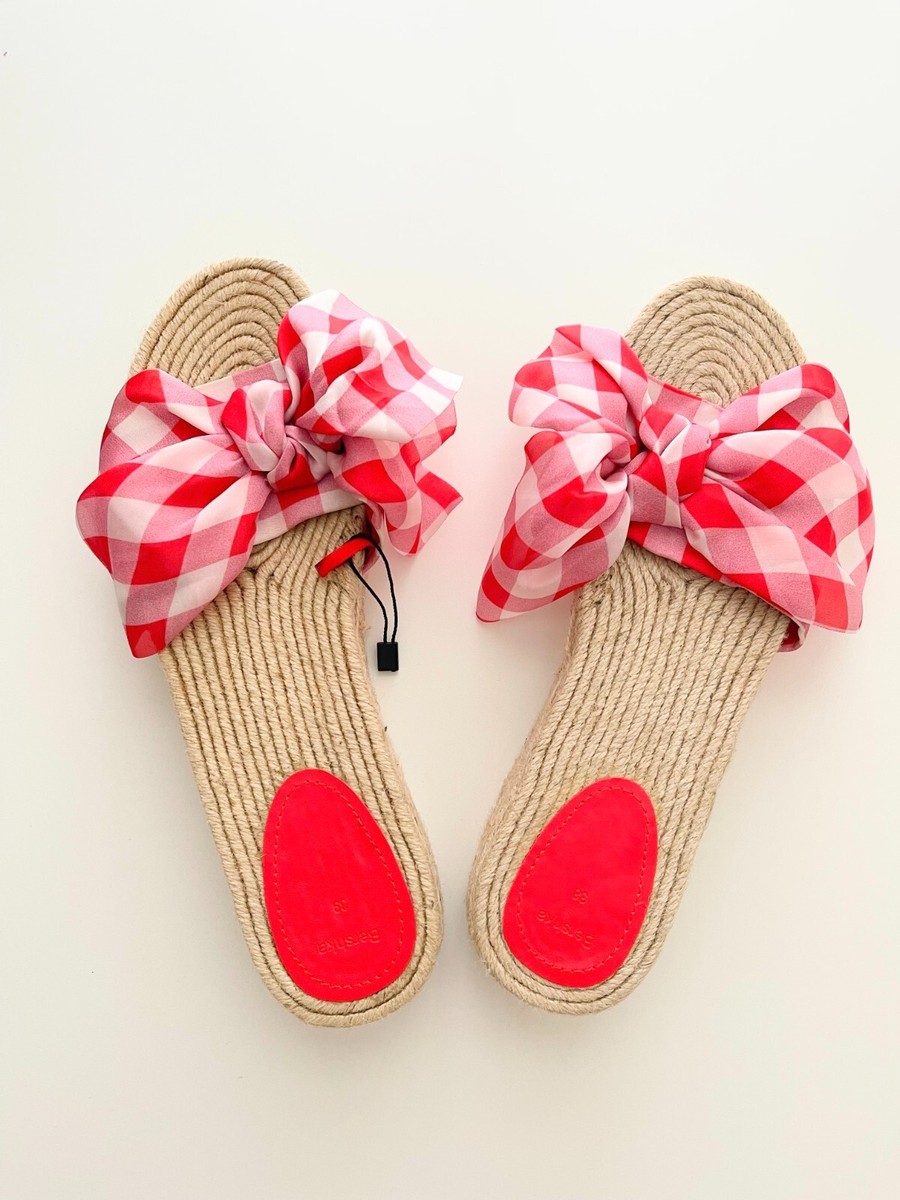 Bershka Women's Platform Espadrille Sandals Size 9M – Bow Slip-On