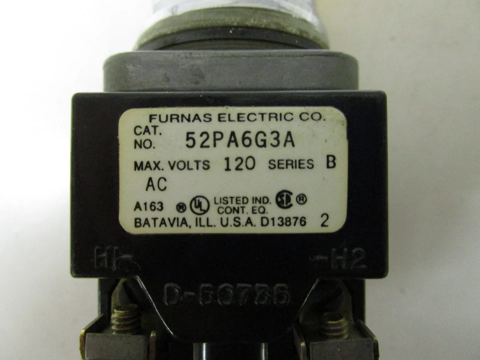 FURNAS 52PA6G3A SERIES B AMBER ILLUMINATED PUSH-BUTTON - USED - FREE SHIPPING - Image 2 of 4