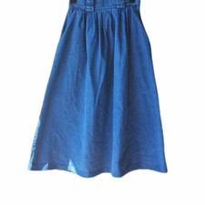 Vintage Womens 90s High waisted Full Pleated Teacher Western Jean Maxi Skirt 8