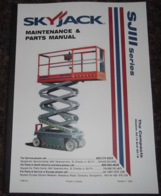 SKYJACK SJ111 3215 3219 SCISSOR LIFT SERVICE MAINTENANCE & PARTS