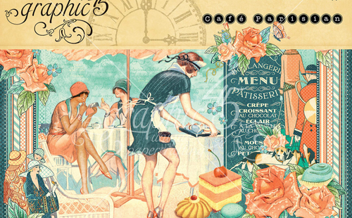 SPECIAL 12-PACK Graphic45 CAFE PARISIAN 8x8 PAPERS scrapbooking - 第 1/13 張圖片