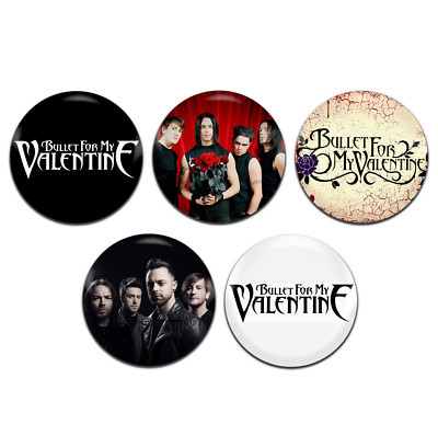 5x Kugel für My Valentine Band Metall Rock 25 mm / 1 Zoll D Pin Button Anstecker