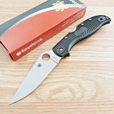 Spyderco Stretch 2 XL Folding Knife 4'' VG10 Steel Blade Black FRN Handle