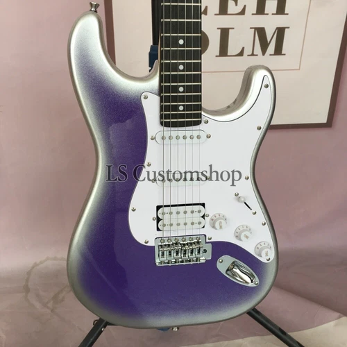 Factory Purple Burst ST Electric Guitar SSH Pickup Solid Body Maple Neck Instock