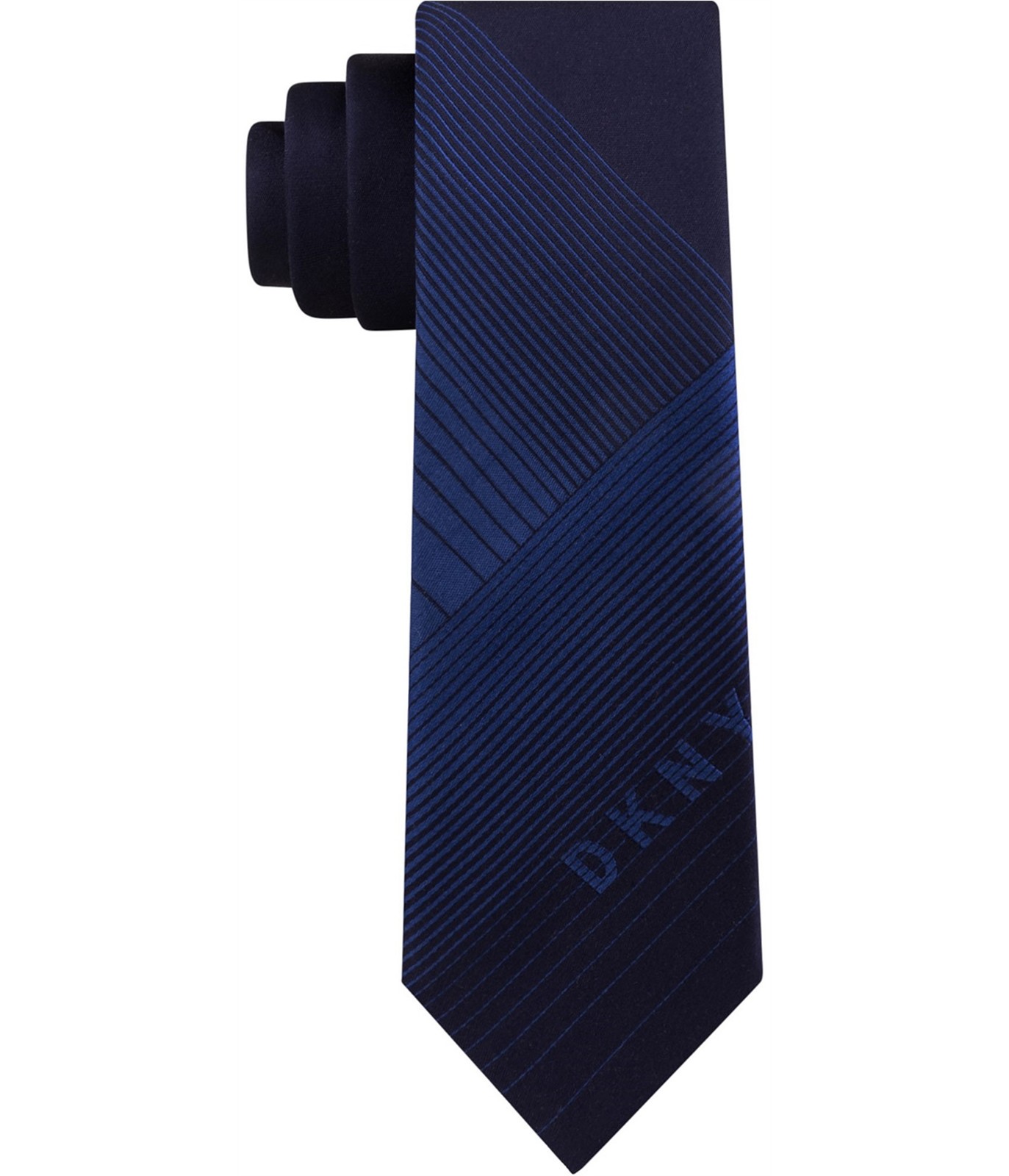 DKNY Mens Logo Panel Self-tied Necktie Blue One Size 5990₽