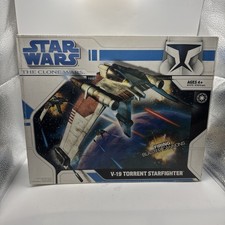 Star Wars Clone Wars V-19 Torrent Starfighter 3.75 Figure Vehicle 2008 Sealed