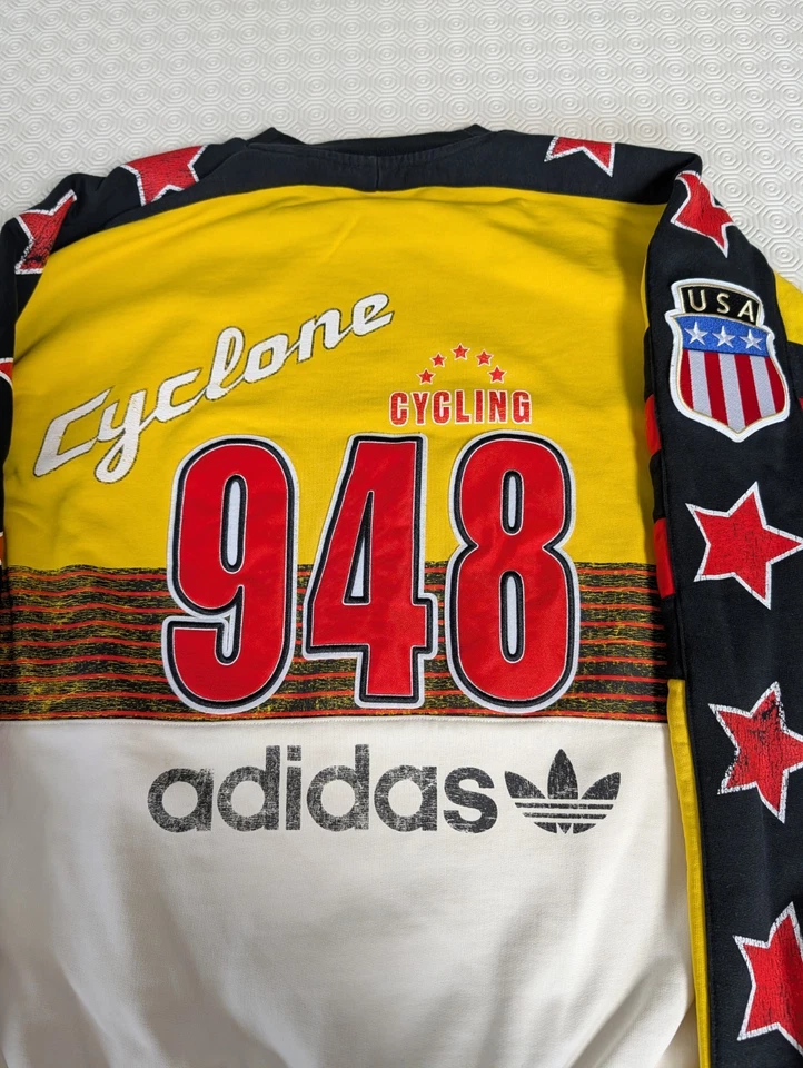 adidas Sweatshirt, Damen Größe: L . Gelb. Lyclone FLUSHIN CYCLING. Retro/Vintage - Bild 3 von 4