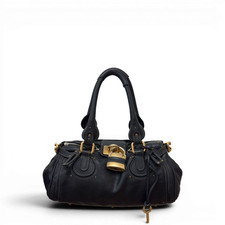 CHLOE Calfskin Small Paddington Satchel Black